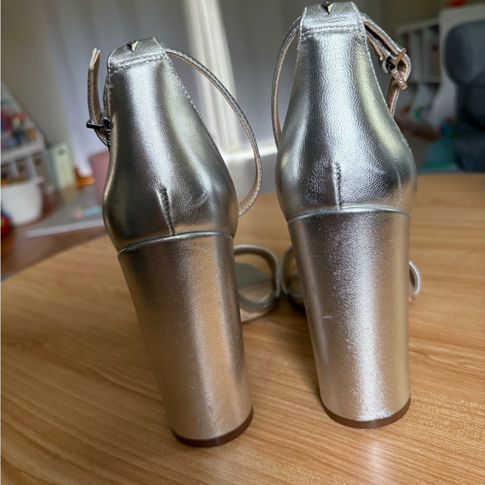 Sam Edelman Yaro Silver Block Heel Sandals - Picture 7 of 12
